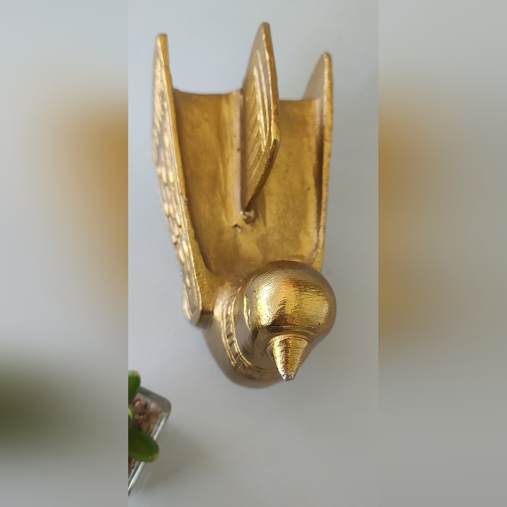 Weinberg Eames Era Die Cast Metal Bird Sculpture Vintage Gold Tone Finish New - Picture 4 of 9